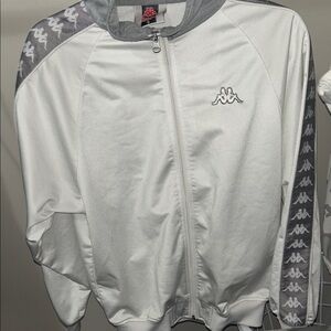 Kappa White and Gray Logo Track Jacket